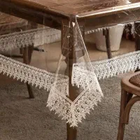 رومیزی شفاف با حاشیه دانتل