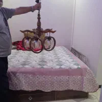 لوستر ۵ شاخه چوبی