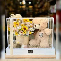 باکس گل مصنوعی شیشه ای سایز بزرگ
