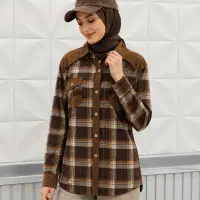 شومیز چهارخونه ،خرج کار چرم پارچه