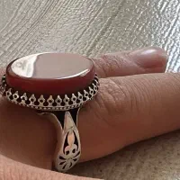 انگشتر عقیق یمنی رگه دار