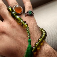 تسبیح انگشتر نقره کهربا سندلوس - معاوضه -