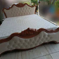 تخت دونفره کنسول پاتختی همراه باتشک دونفره