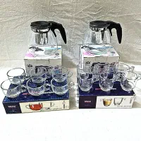ست قوری و شات قهوه زعفران