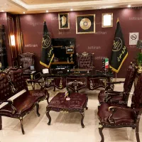 مبلمان اداری پوست چرم و چوب
