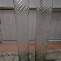 یک جفت گلدان شیشه ای بامبو یا تنگ ماهی مرتفع
