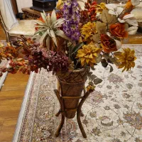 گلدان گل مصنوعی بزرگ ۱۵ شاخه با گل‌های ترک