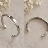 دستبند مردانه پیچی استیل نقره ای