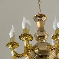 لوستر کلاسیک روکش طلا۱۲ شاخه با دیوارکوب