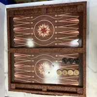 تخته نرد روکش چرم طرح سیمرغ