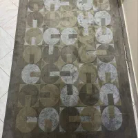 فرش ۴ متری مدرن پرستو (طرح هندسی طوسی آبی)