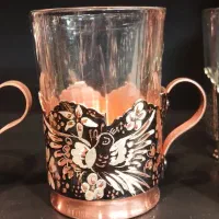 فنجان مسی مدل الماس تراش