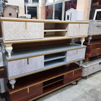میزتلوزیون۱۴۰ MDF وسط طبقه،میز تلوزیون پایه گلدانی