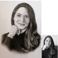 طراحی چهره سیاه قلم و پاستل