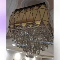 لوستر طلایی مدرن                 آباژور کنارسالنی