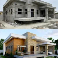 ساخت ویلا محوطه بتنی بتونی آجری فلزی ال اس اف LSF