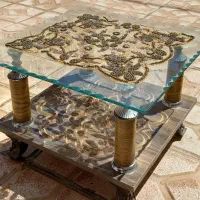 میز عسلی شیشه ای