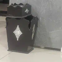 سطل وجادستمالی رنگ مشکی نقره ای