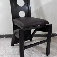 صندل چوبی ناهار خوری ، نشیمن چرمی