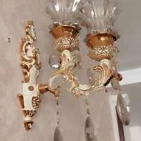 سه عدد دیوارکوب سفید.طلایی