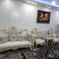 مبل کلاسیک ۷نفره کرم طلایی