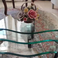 میزعسلی سه تیکه شیشه ای