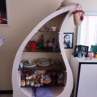 بوفه و کتابخانه و گل میز