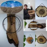 ساعت چوب گردو و رزین (کار هنری خاص)