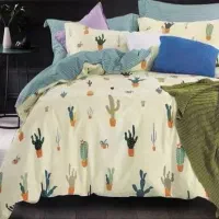 رو تختی ۴ تکه دو نفره طرح کاکتوس کاملا نو