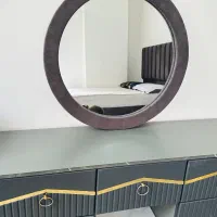 سرویس تخت و آینه قدی میز دخترانه ساده