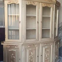 ویترین کمد چوبی  دو طبقه  جادار نو