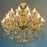 لوستر پرطاووسی بیست شعله /تعویض لوستر کهنه با نو