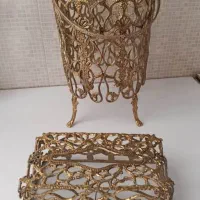 سطل و جا دستمال کاغذی برنز