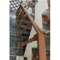 نرده چوب روس رنگ قهویی بسیار شیک تخفیف هم میدم