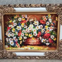 پاستوربازسبدگل بابونه شیراز عیدتابلوفرش هدیه دیوار