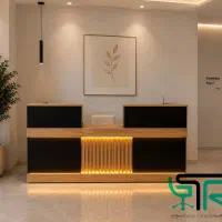 طراحی میز منشی اداری ۷۶۸۸/نیم ست چستر صندلی توری