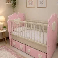 تختخواب گهواره شو و پاتختی کودک