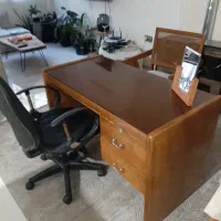 میز تحریر ۶۰×۱۲۰  با شیشه ۶ میل دودی