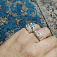 انگشتر حرز نقره و توپاز مردانه و زنانه