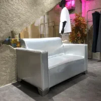 کاناپه خارجی ۲نفره نقره ای