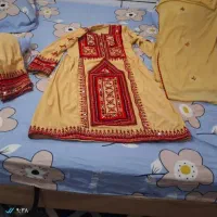 لباس بلوچی تپه دستی  زنانه بزرگسال  نونو رنگ کرم