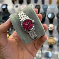 ساعت کاسیوزنانه صفحه آلبالویی اقتصادی رنگبندی کامل