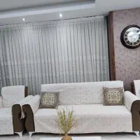 پرده توری طرحدار و زیر پرده