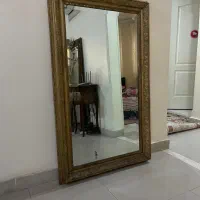 آینه قاجاری چوبی با آینه سنگی فابریک سالم قدی