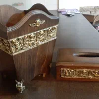 ست سطل زباله و جا دستمال کاغذی