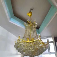 «لوستر کریستالی ۱۱ شاخه، طلایی