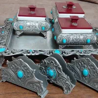 سینی و قندان سیلور خاکی