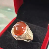 انگشتر نقره سنگ عقیق اصل