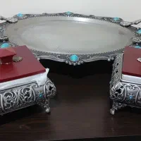 ست سینی و قندون فیروزه