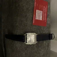 ساعت کارتیه سانتوس دومونت بند چرم ابی cartier